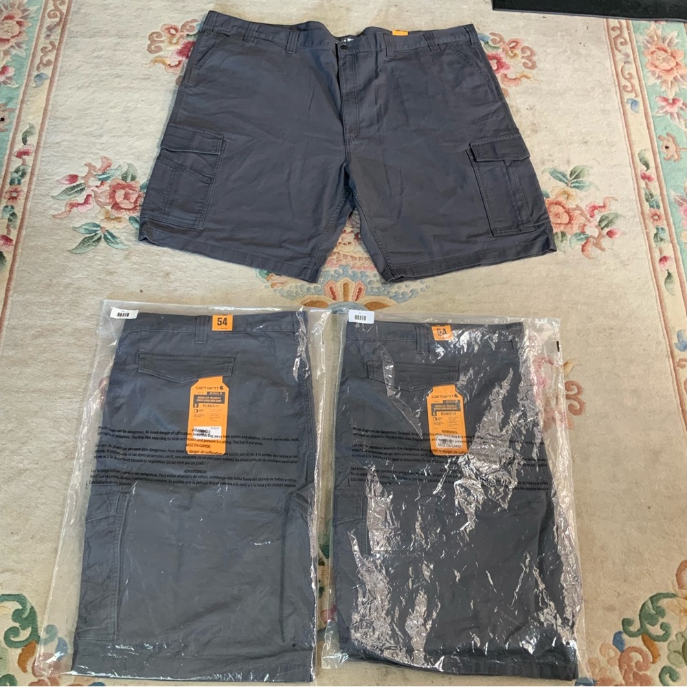 NWT Carhartt Relaxed Fit Rugged Flex BS3542 Canvas Cargo Work Shorts SZ 54